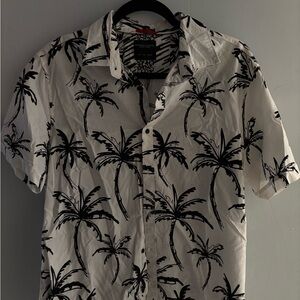 Denim & Flower Black and White Palm Print Shirt